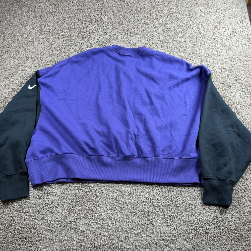 Nike Baltimore Ravens Women XL Colorblock Cropped oversized Sweatshirt sporty